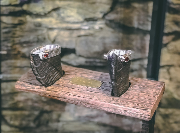 Handcrafted Sterling Silver and NZ Tahr Horn 'Dueling Cups'