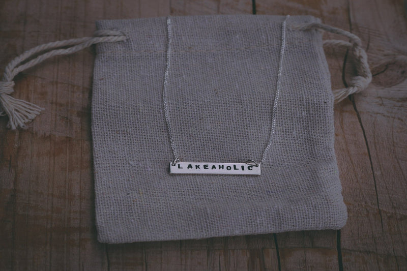 LAKE-A-HOLIC Stamped Bar Necklace